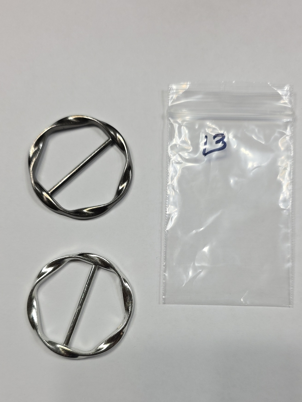 13. Nwot Silver/Pewter Tee/Scarf Slides - Set of 2